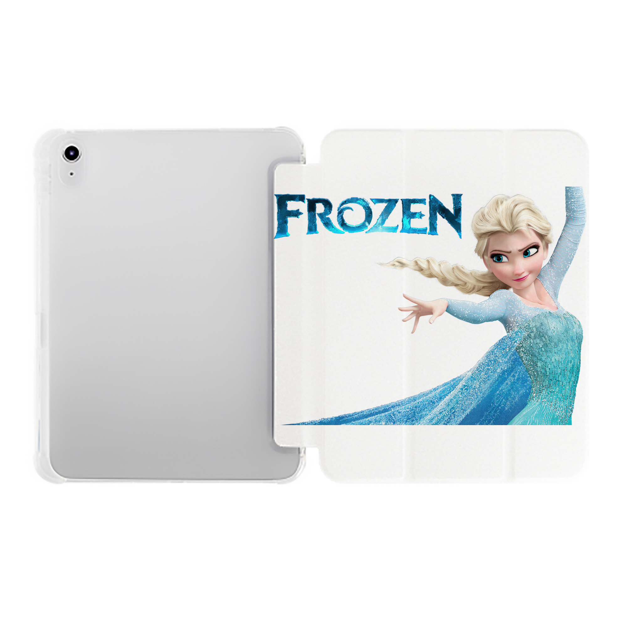 （画像用） アナと雪の女王 アンナ エルサ Frozen Anna Elsa IPad ケース ペン収納付き 三つ折りスタンド PUレザー×シリコン 対応機種9.5/10.5/10.9インチ